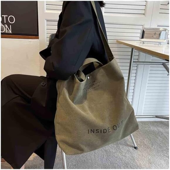 Women Large Canvas Tote Handbags Casual Shoulder Work Bag Crossbody Top - Picture 4 of 8